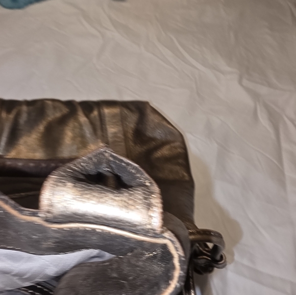 Cole Haan Metallic Bronze Leather Shoulder Bag - Picture 10 of 16